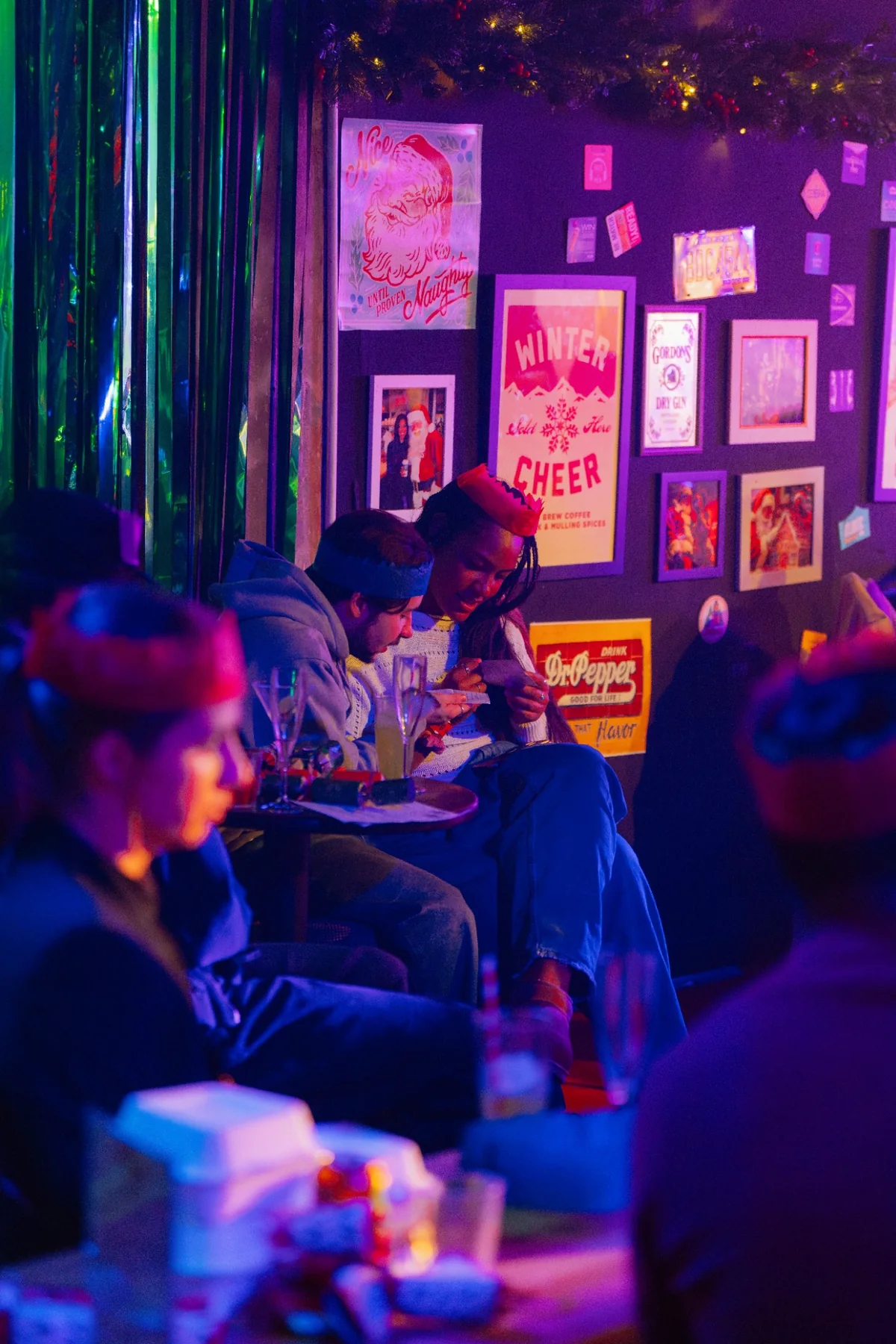 Guests enjoying drinks at Humbug